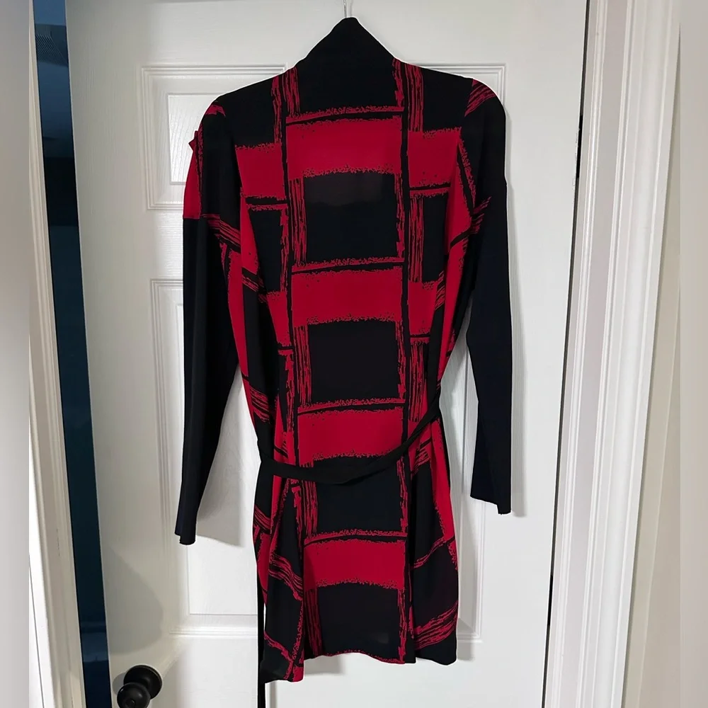 EUC! L.A.M.B. by Gwen Stefani Black & Red Graphic Dress, size L - Picture 2 of 10